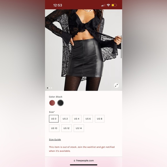 Free people modern femme vegan leather mini skirt size 0 - Picture 4 of 4